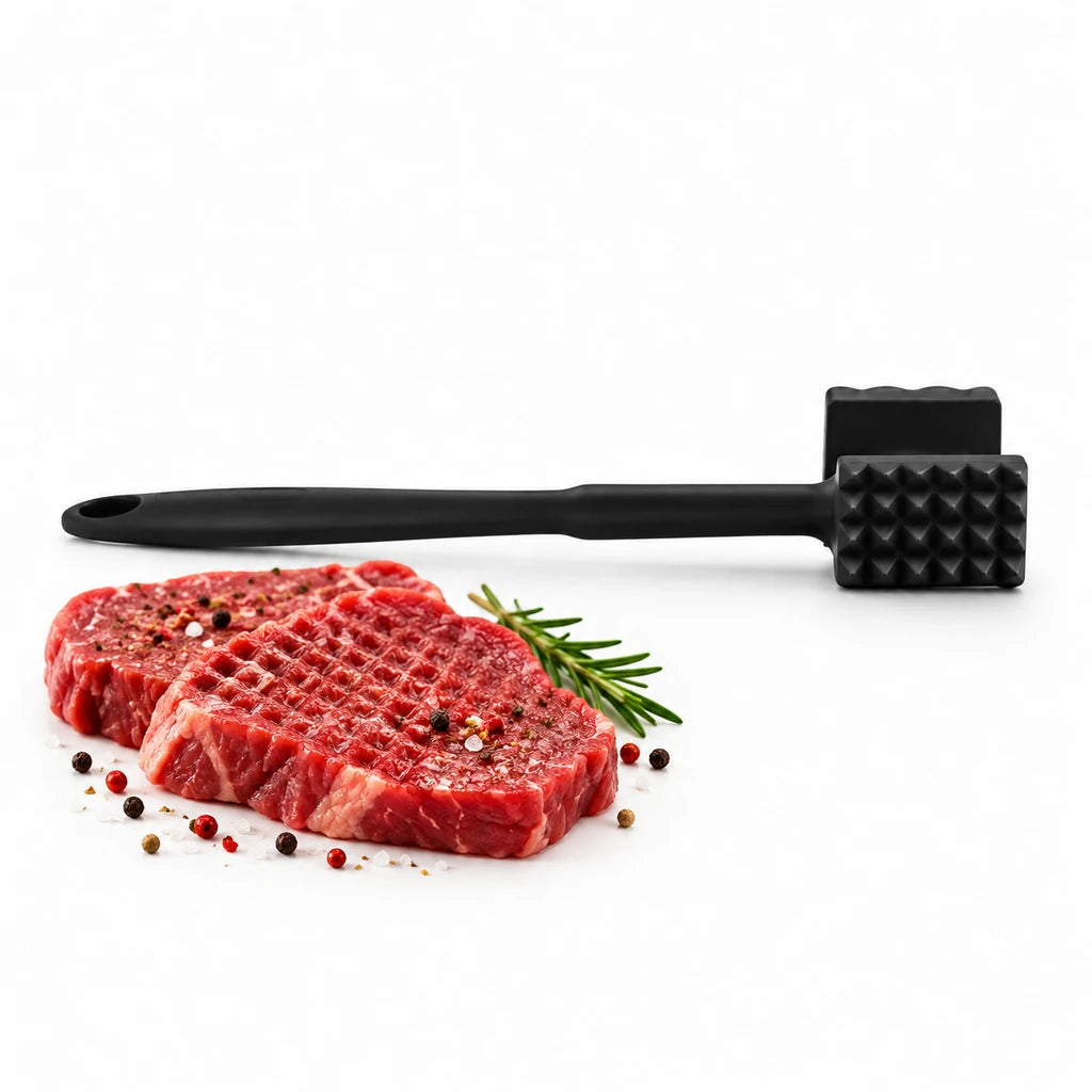 Shengya Black Zinc Square Meat Hammer With Textured Head & Hanging Hole