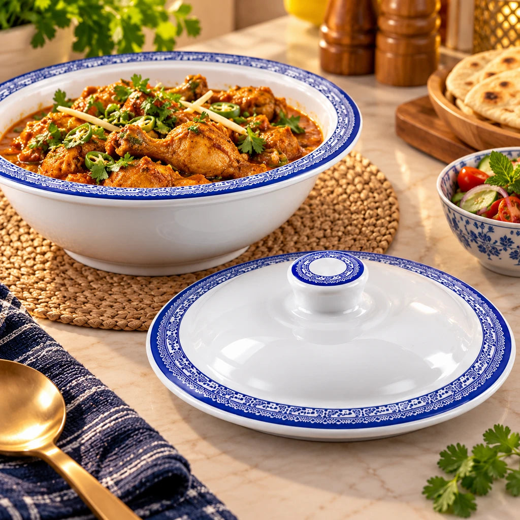 Blaze Windsor 9-Inch Melamine Serving Bowl & Lid