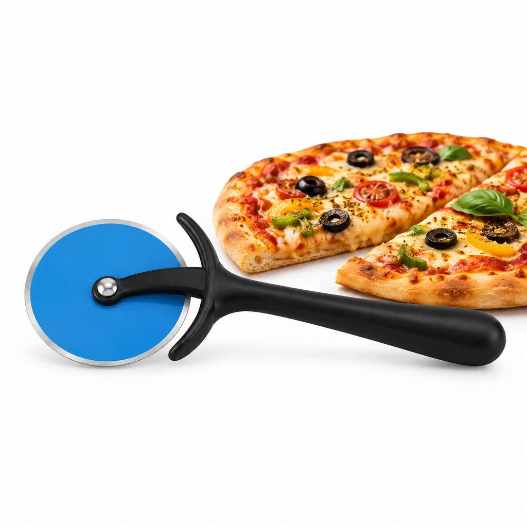 Shengya 3-Inch Stainless Steel Pizza Wheel Cutter With Black Handle & Finger Guard