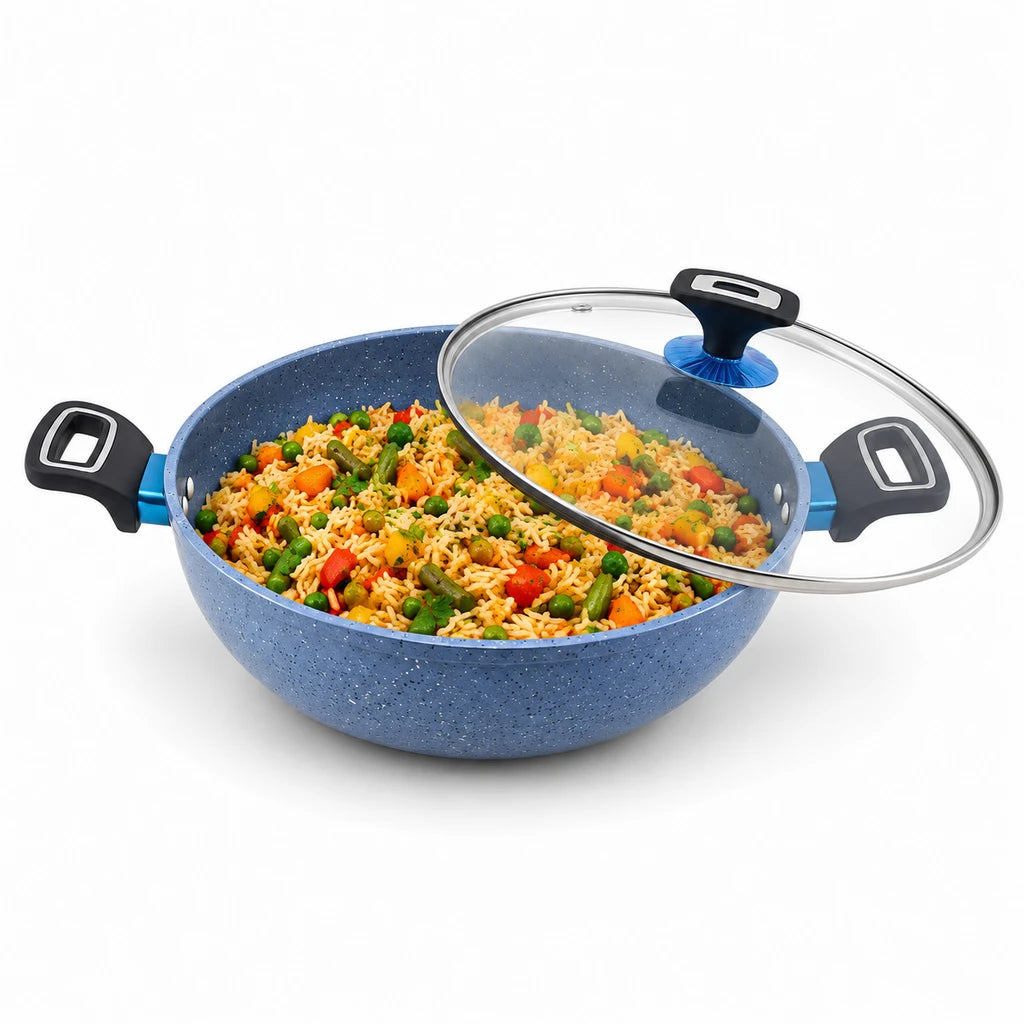Prestige Lion 32 cm Non-Stick Induction Wok - Black, Green & Grey