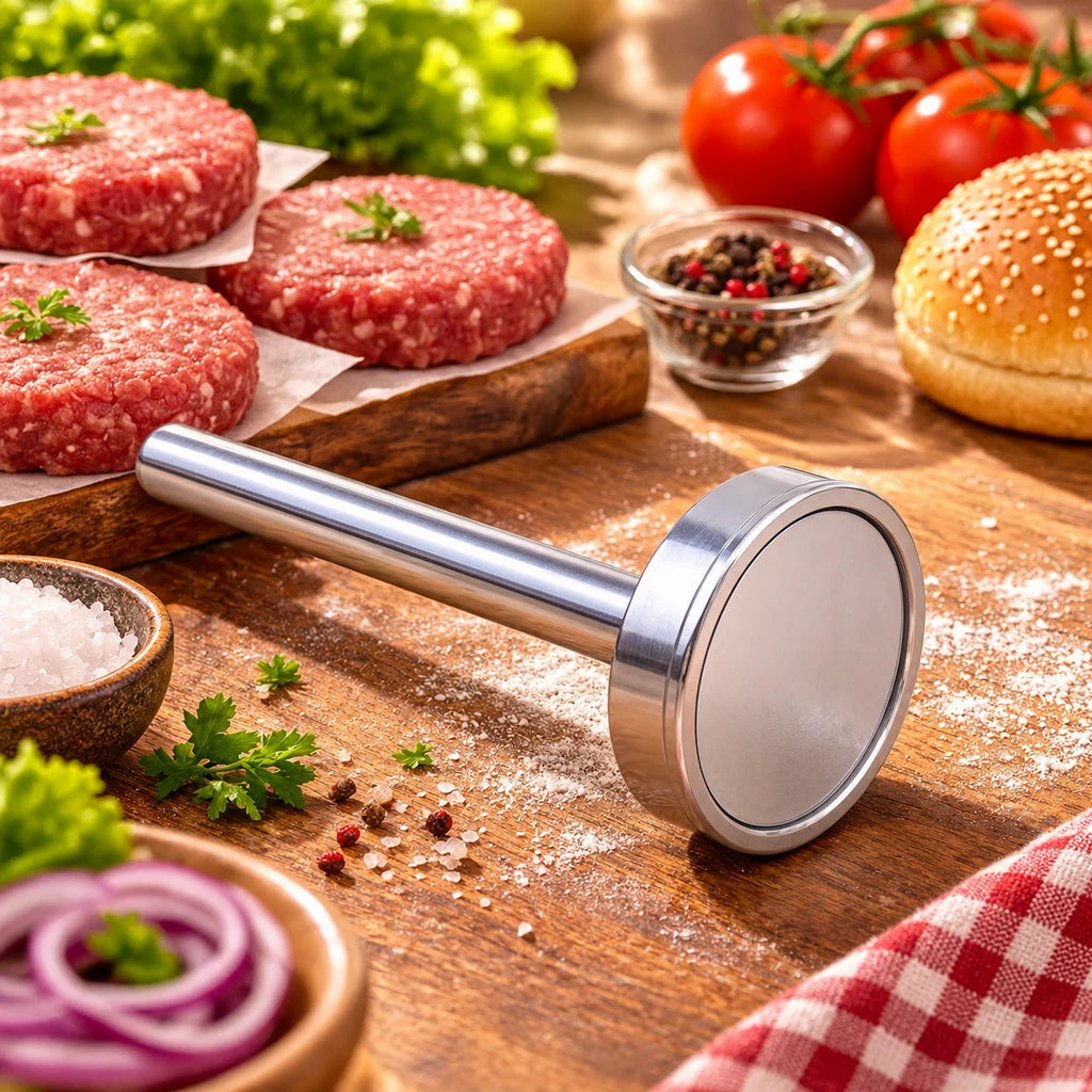 Imperial Small Stainless Steel Round Patty Maker With Long Handle
