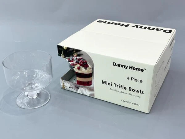 Danny Home 4-piece mini trifle bowl set with a glass bowl