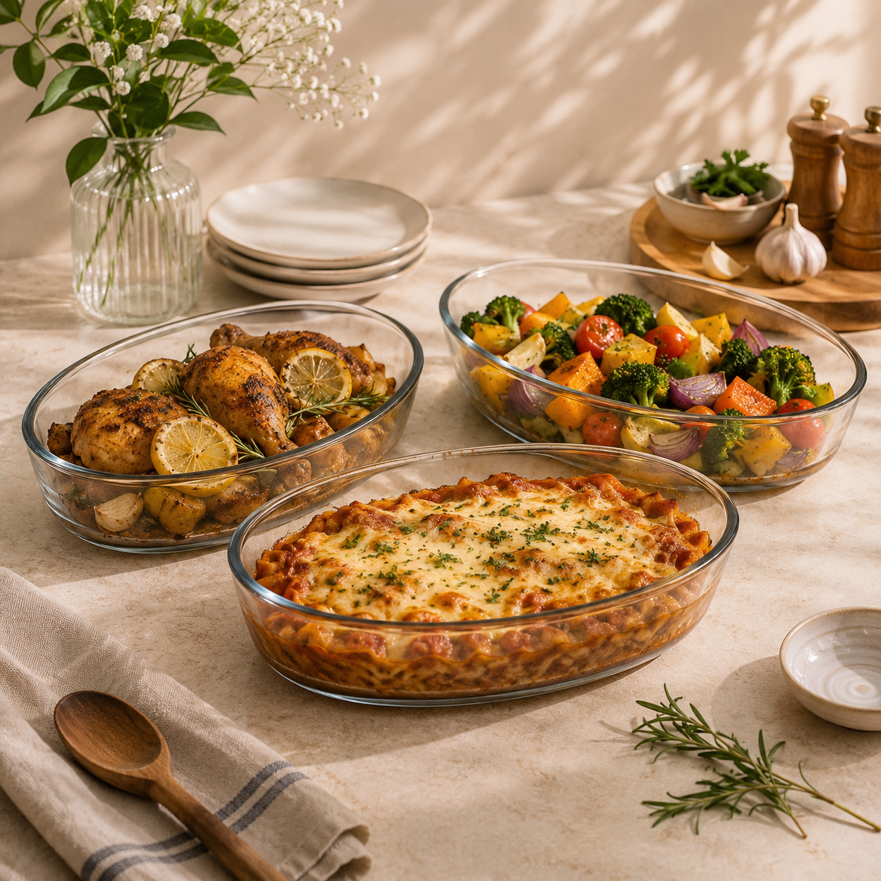 Danny Home 3-piece Oval Glass Dish Set