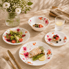 Danny Home Pink Blossom 24-Piece Ceramic Dinner Set for 6
