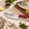 Z.B.K 12-Inch Stainless Steel Curved Butcher Fish Chopper With Wood Handle