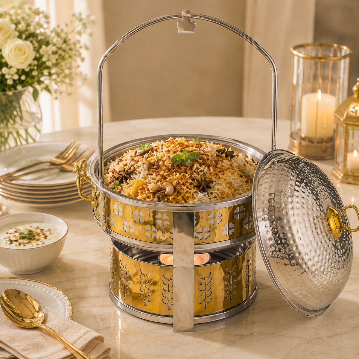 Oman Round Stainless Steel Open Chafing Dish | 6 Sizes: 20cm to 40cm