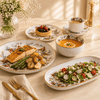 Danny Home Amber Floral 32-Piece Ceramic Dinner Set for 6