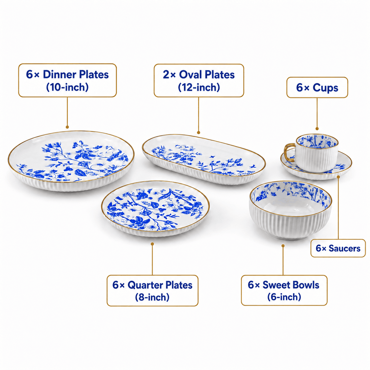 Danny Home 32-Piece Ceramic Dinnerware Set Kaka Bawa Sons