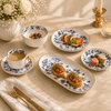 Danny Home Midnight Garden 32-Piece Ceramic Dinner Set for 6