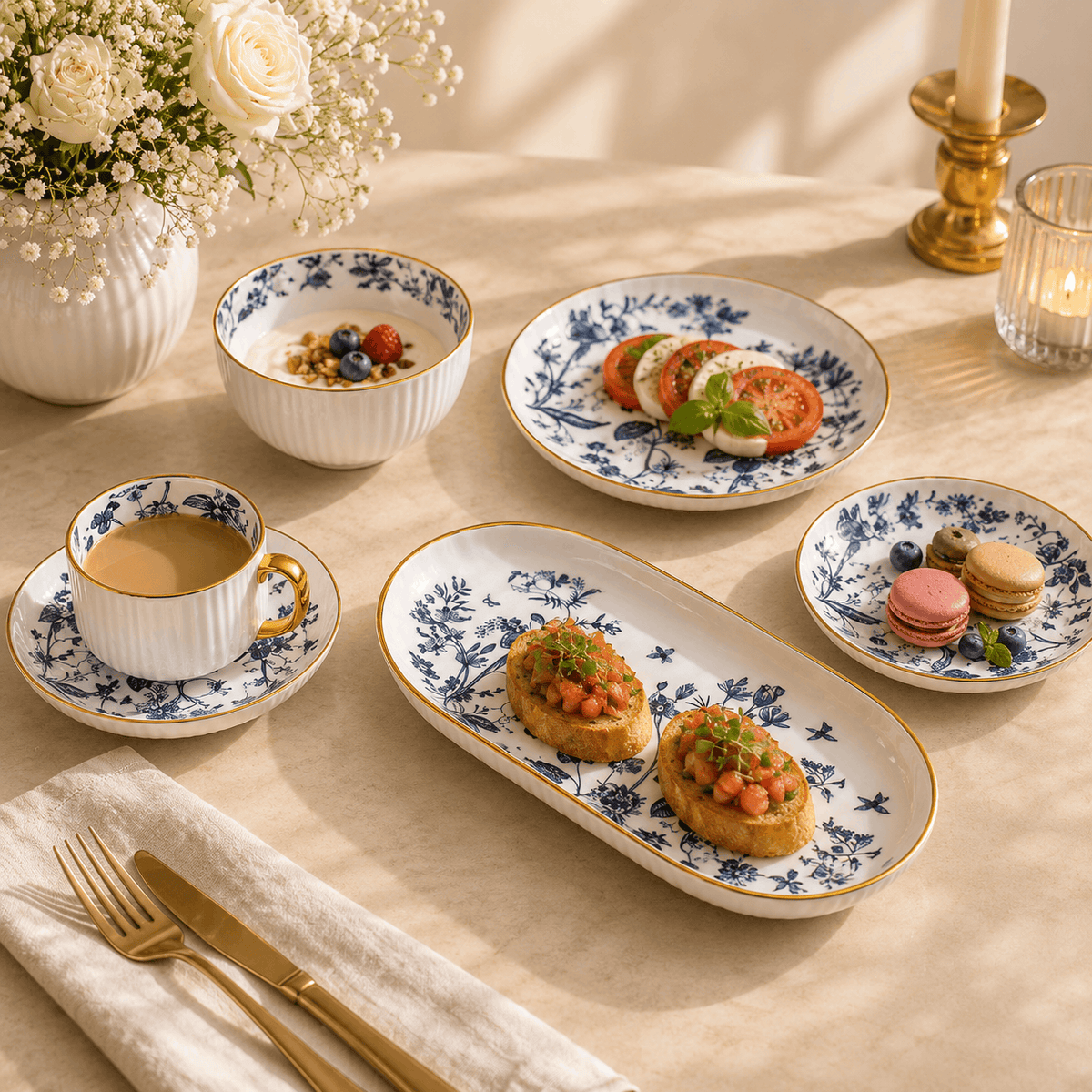 Danny Home 32-Piece Ceramic Dinnerware Set Kaka Bawa Sons