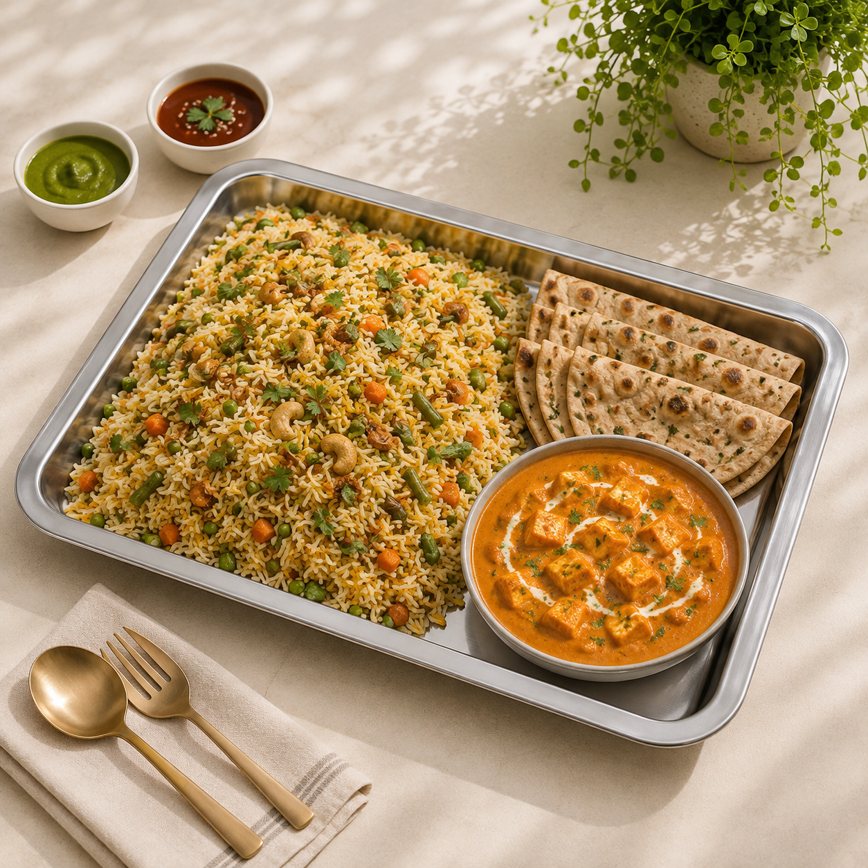 M.G Stainless Steel Serving Tray