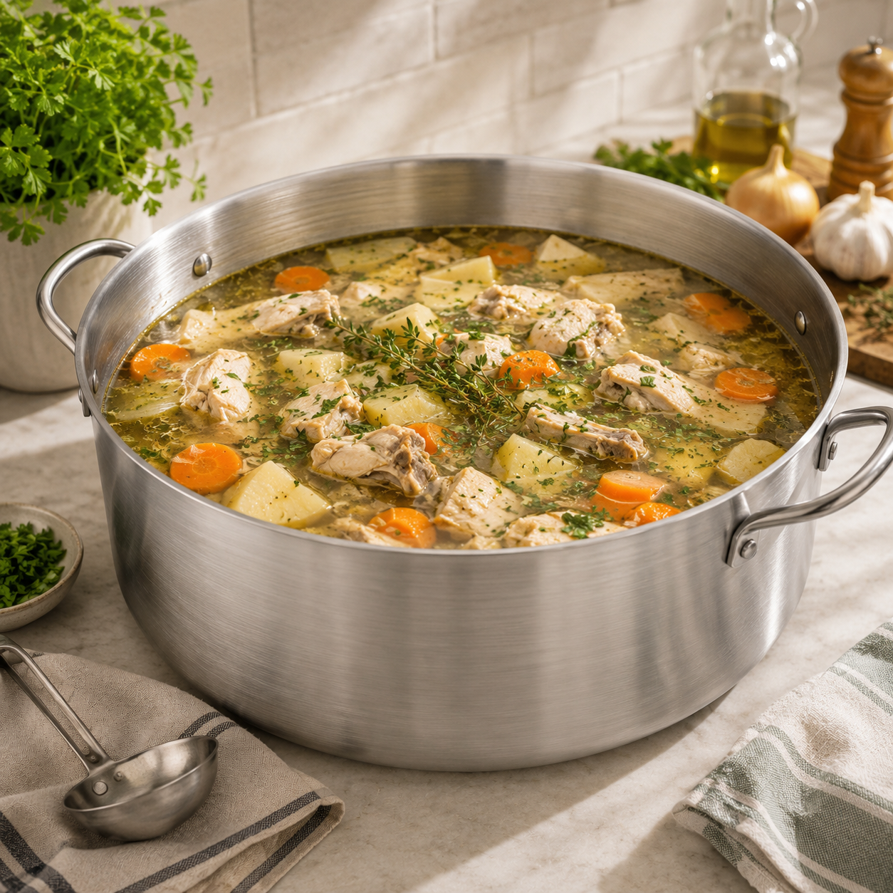 M.G Stainless Steel Round Stock Pot