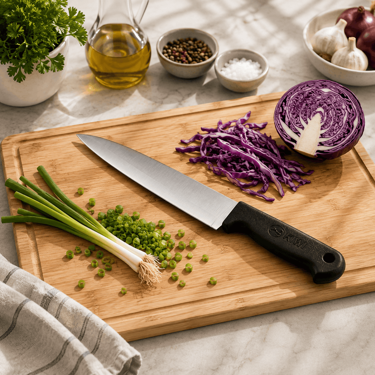Kiwi No 198 12.5-Inch Stainless Steel Knife With Plastic Handle Kaka Bawa Sons