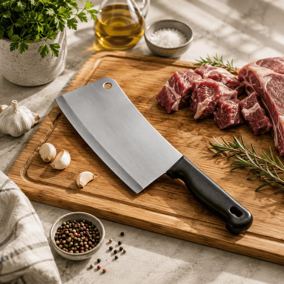 Kiwi No. 850P 13-inch Stainless Steel Cleaver Kaka Bawa Sons