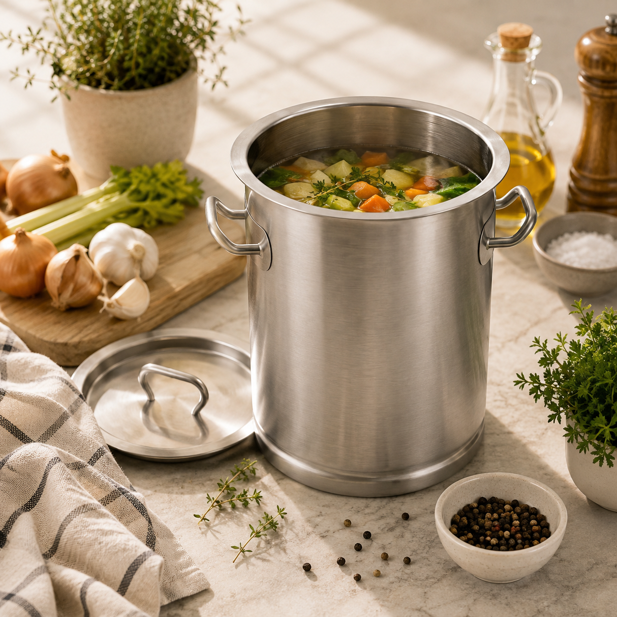 R/S Flora Stainless Steel Stock Pot