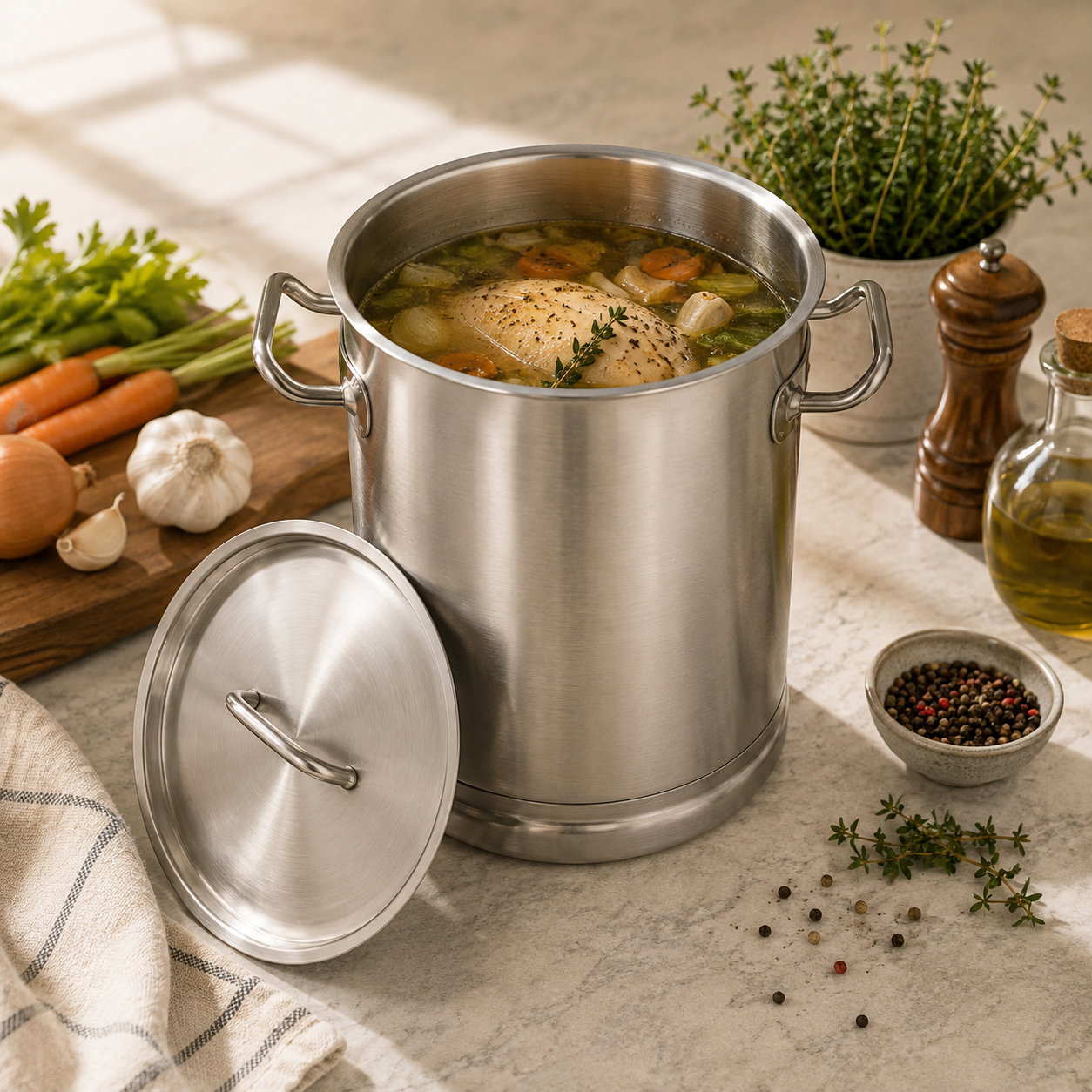 R/S Flora Stainless Steel Stock Pot