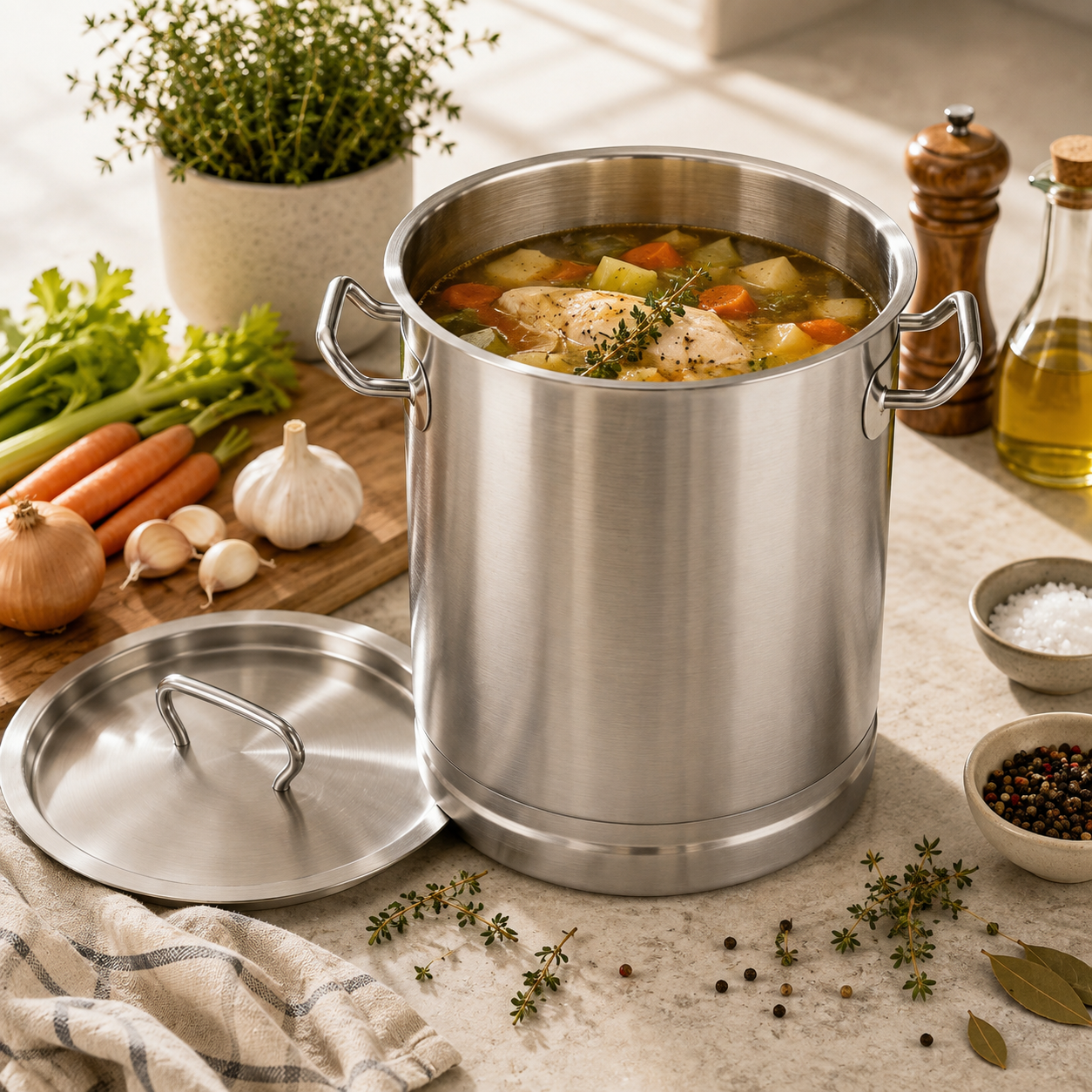 R/S Flora Stainless Steel Stock Pot