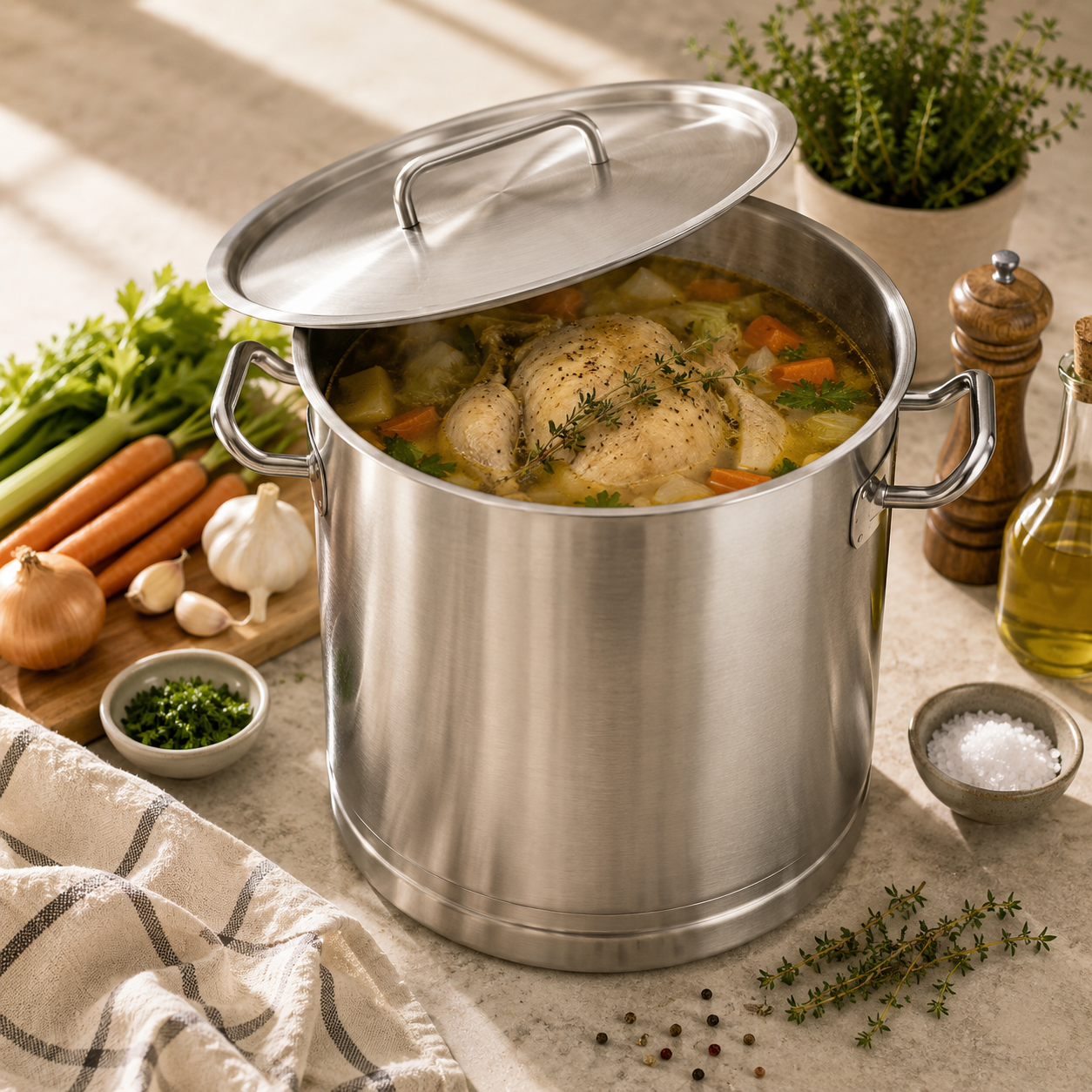 R/S Flora Stainless Steel Stock Pot