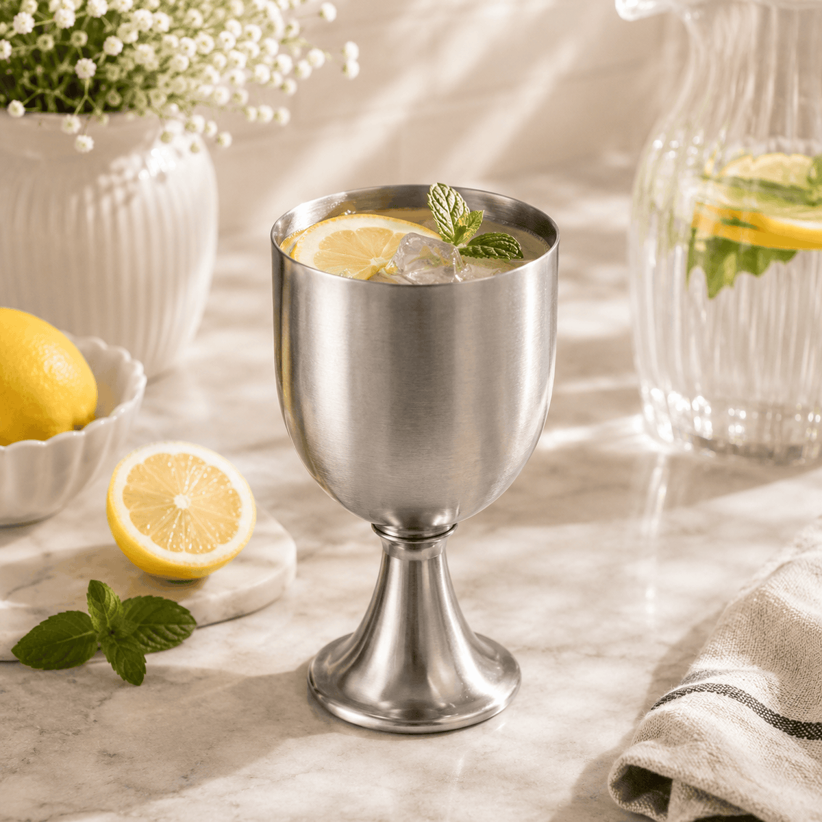 Farmer Stainless Steel Goblet Glass Kaka Bawa Sons