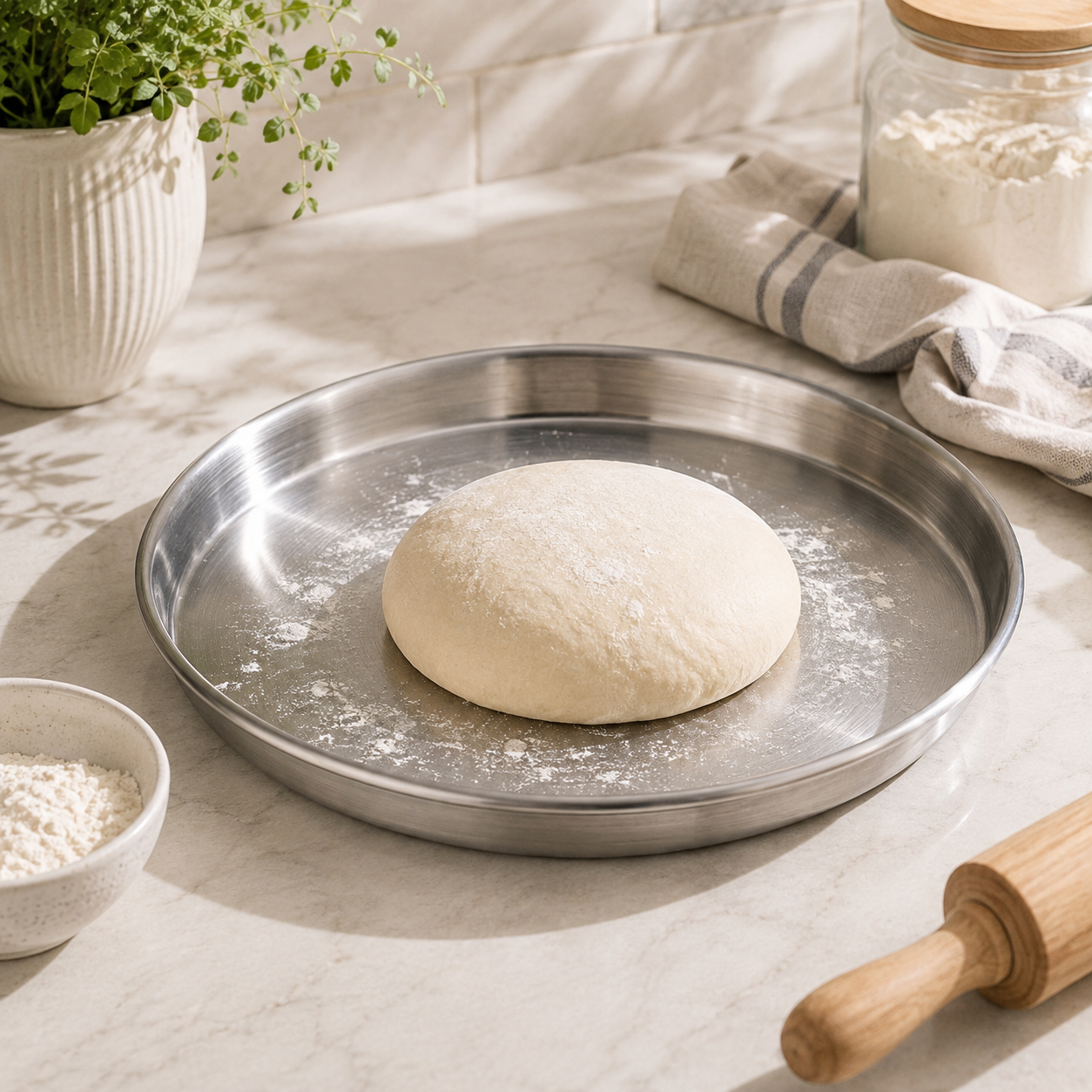 M.G 14-Inch Stainless Steel Light Round Paraat