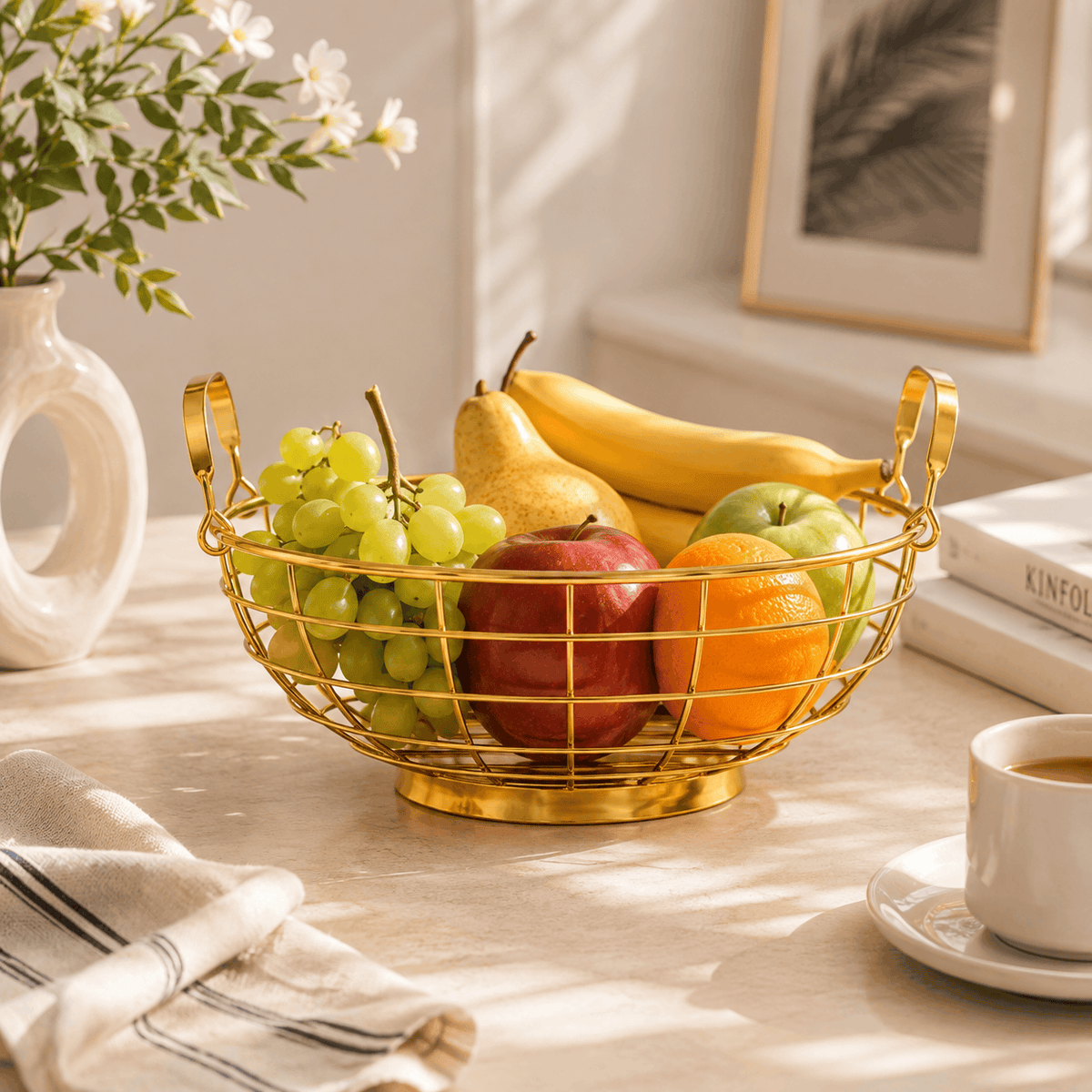 Kangda Golden Steel Fruit Basket Kaka Bawa Sons