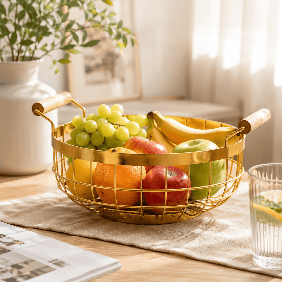 Kangda Golden Steel Fruit Basket Kaka Bawa Sons