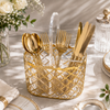 Violet 3-portion Acrylic Cutlery Holder