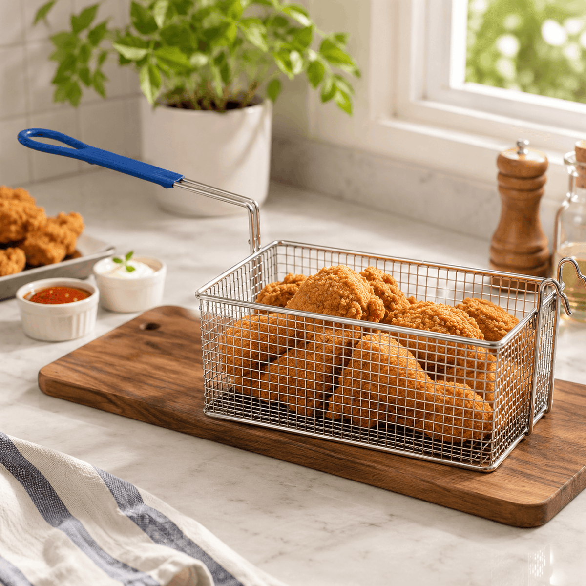 M.G 30*16*13 Stainless Steel Zinger Fryer Basket Kaka Bawa Sons