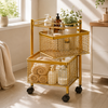 SK 2-Tier Stainless Steel Golden Square Storage Rack