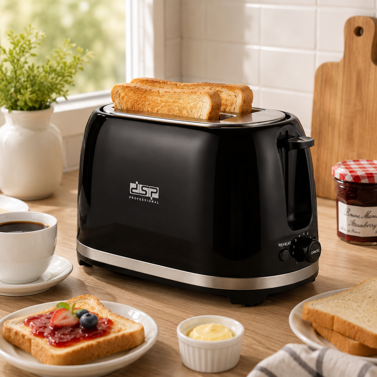 DSP Black Stainless Steel Toasters