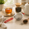 Nano 10 Cm Red Handle Steel Tea Strainer