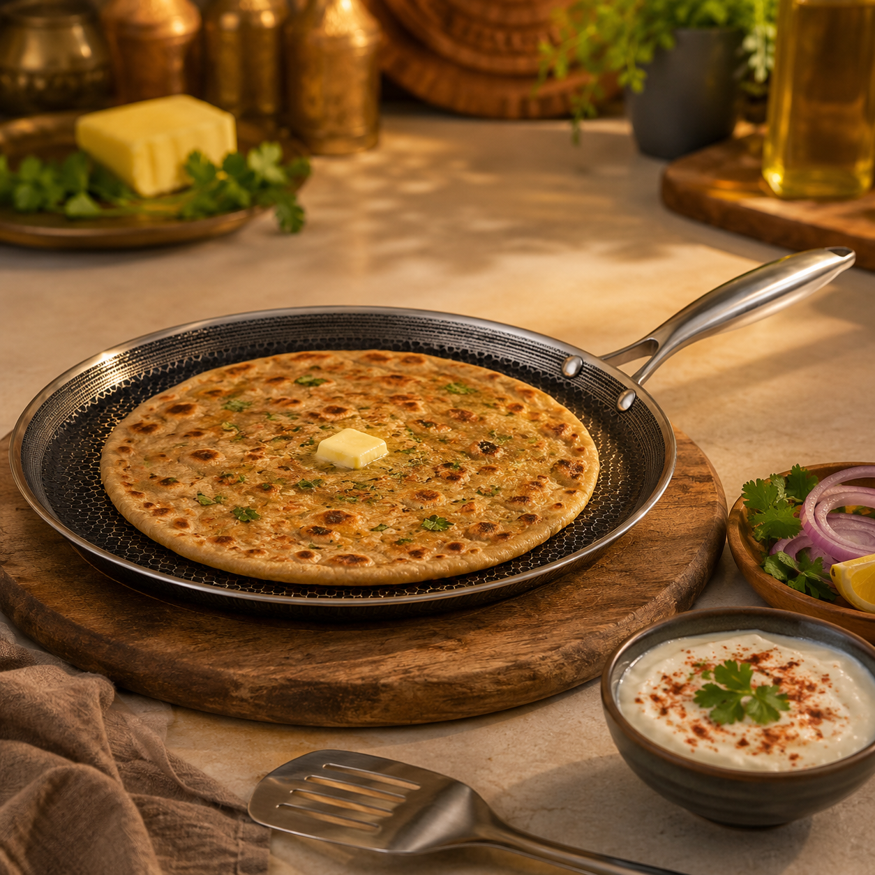 Contay Laser Coating Tawa With Steel Handle