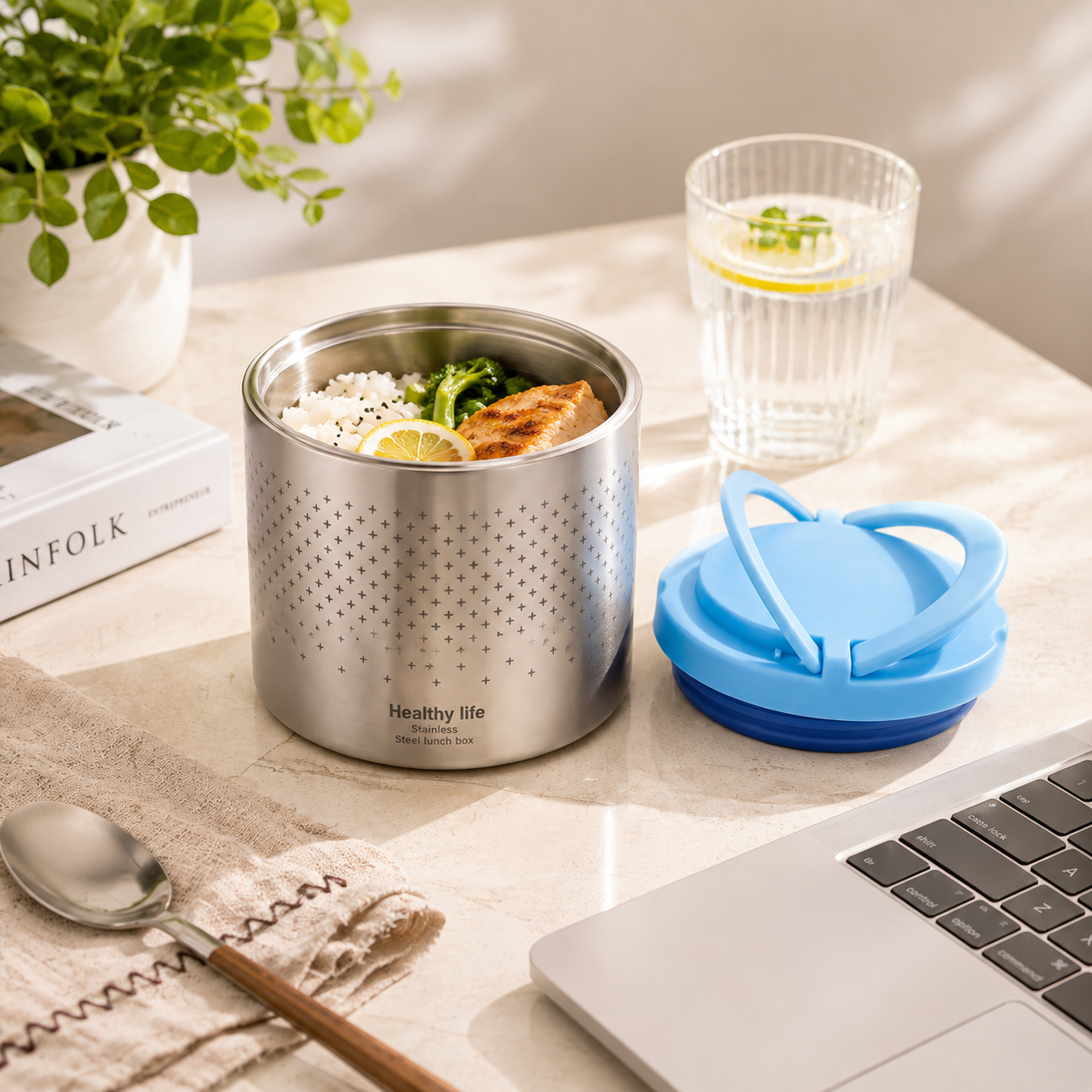 Tedemei 1-Liter Stainless Steel Lunch Box