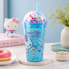 A/C 450 ML Acrylic Double Wall Cartoon Glitter Tumbler With Plastic Straw