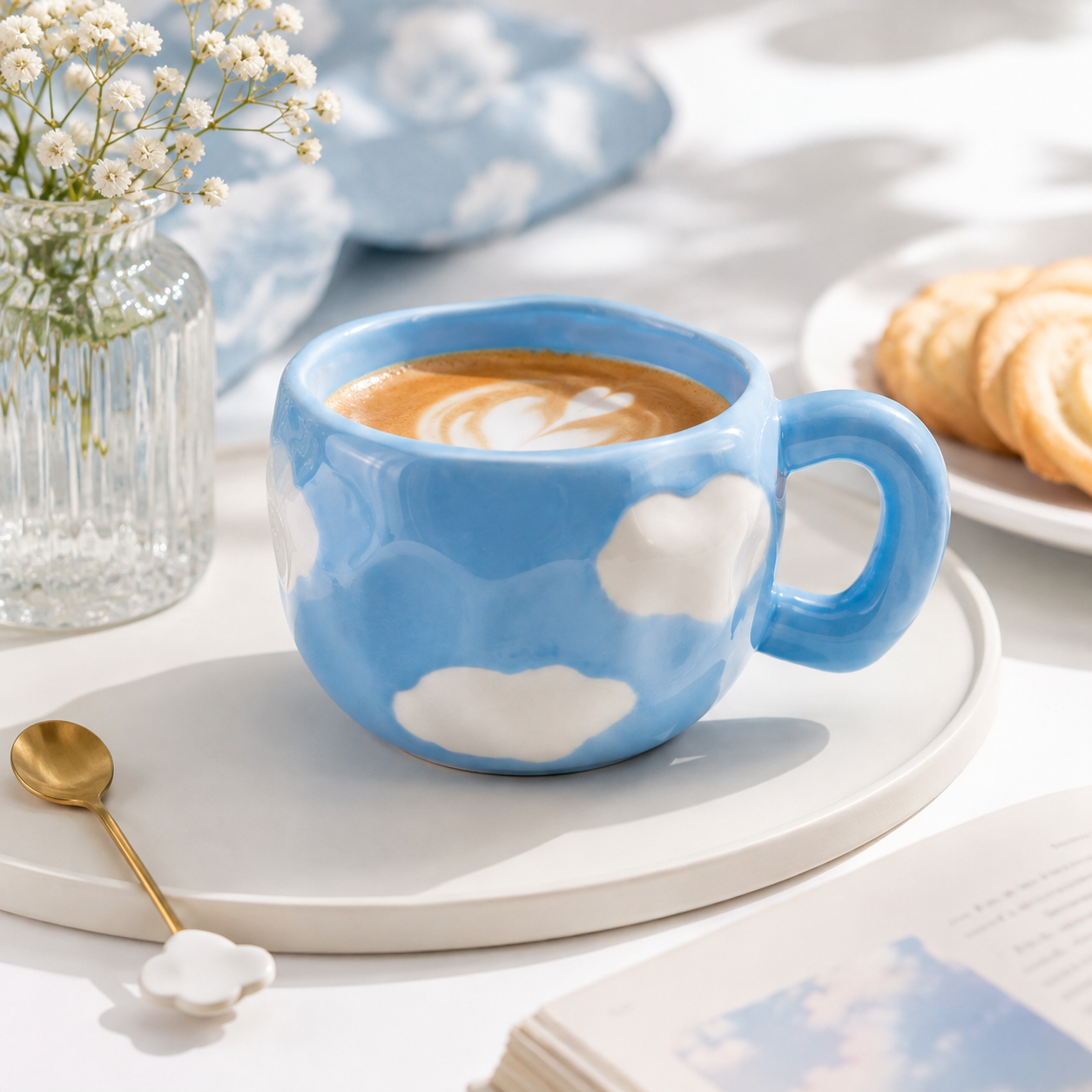 G.T 300 ML Ceramic "Cloud" Mug Light Blue