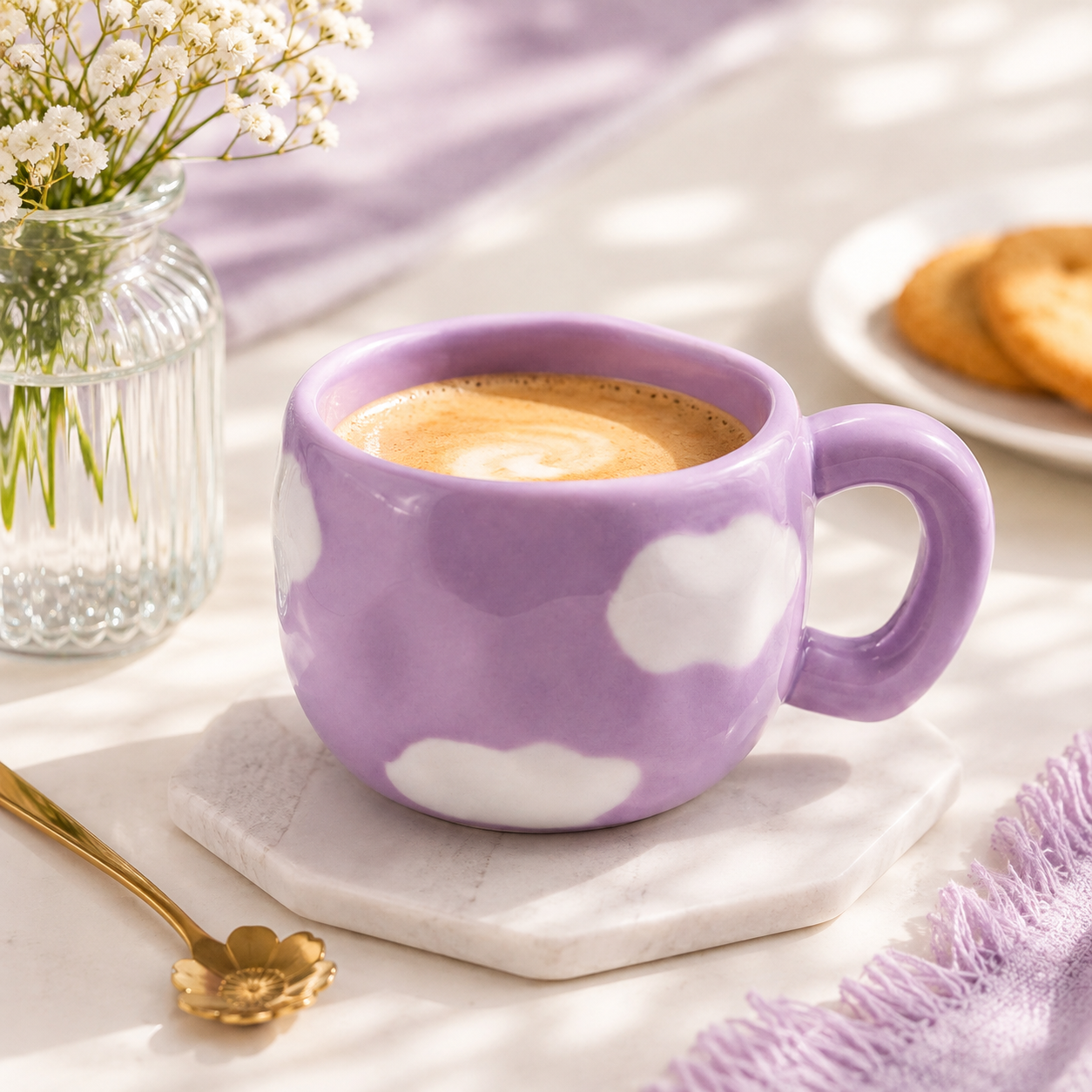 G.T 300 ML Ceramic "Cloud" Mug Purple
