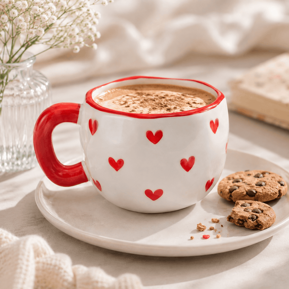 Mini Red Heart 300 ml Ceramic Mug Kaka Bawa Sons
