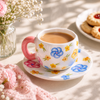 Wildflower 300 ML Ceramic Mug with Saucer