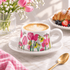 "Spring Tulip" 300 mL Ceramic Cup & Saucer