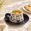 "Monochrome Botanical" 300 mL Ceramic Cup & Saucer