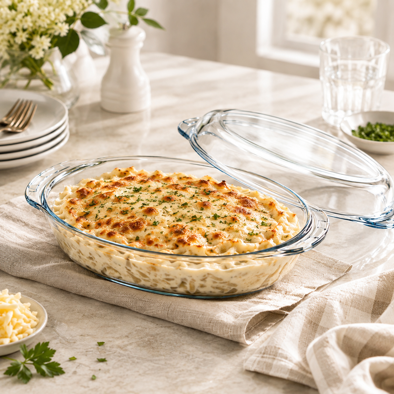 Pasabahce Borcam 1.9-Liter Oval Dish With Lid