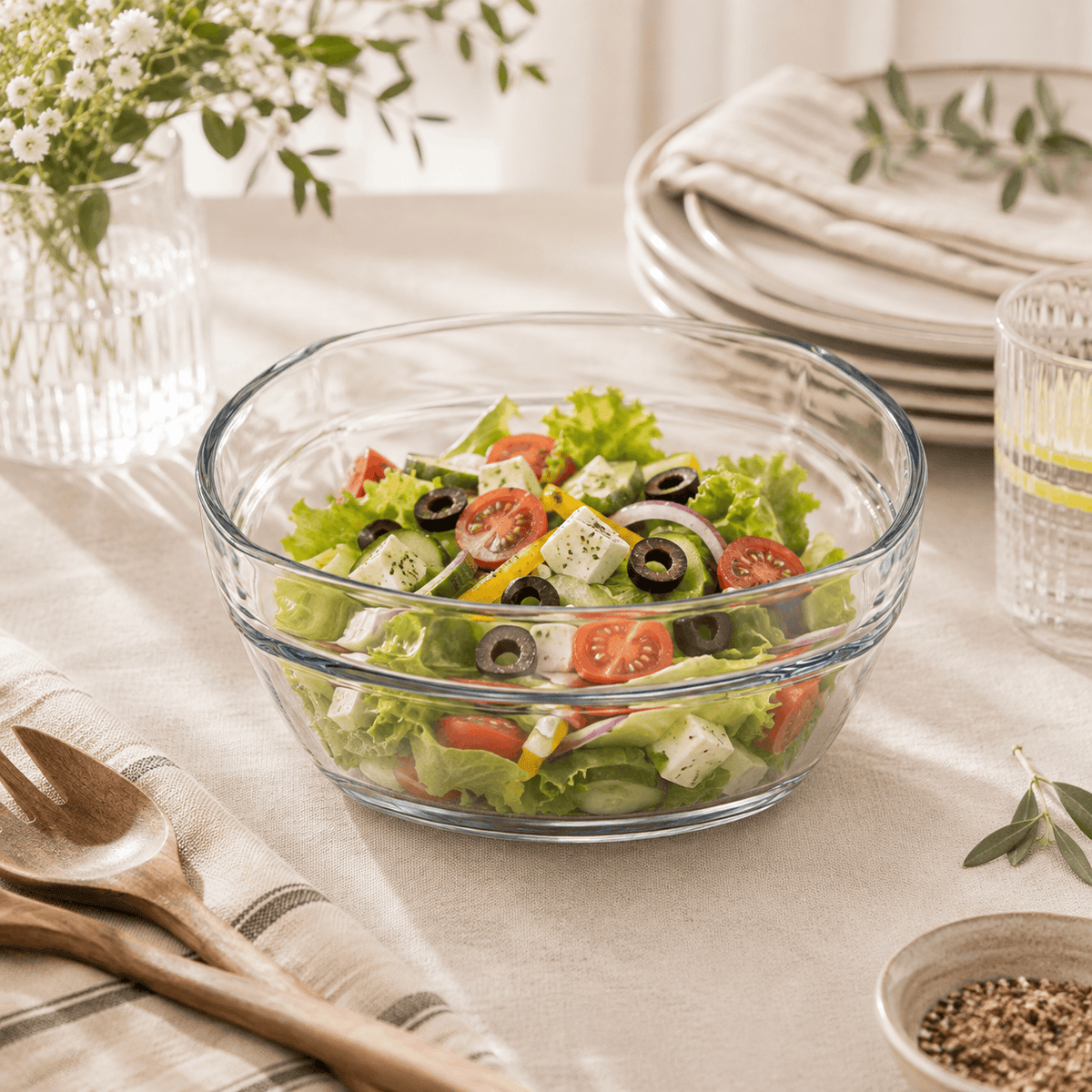 Pasabahce Agro 9-inch Glass Serving Bowl Kaka Bawa Sons