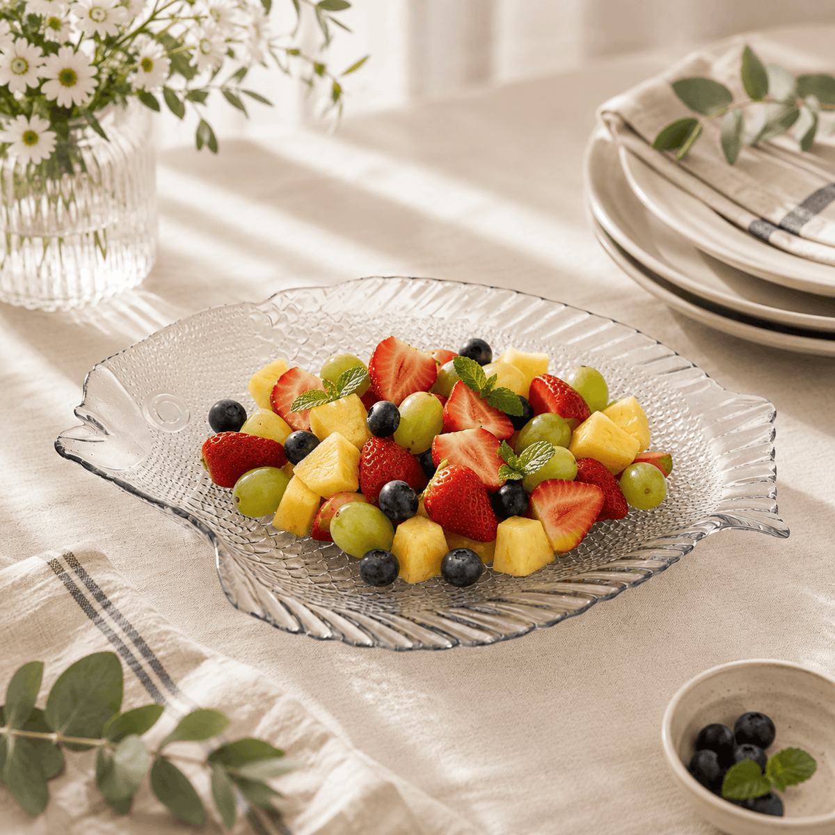 Pasabahce Glass Fish Dish Kaka Bawa Sons