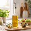 Pasabahce Homemade 300 mL Glass Oil Bottle With Flower Design