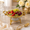 Brilliant Porcelain Serving Bowl - Gold Flower - 7 Inch