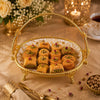 Brilliant Porcelain Oval Serving Dish | Golden Flower | 13 Inch