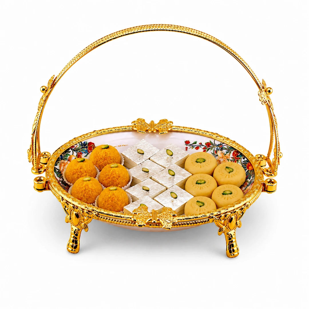 Brilliant Porcelain Oval Serving Dish | Red Flower | 10 Inch