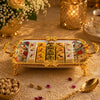 Brilliant Porcelain Rectangular Serving Dish | Red Flower | 12 Inch