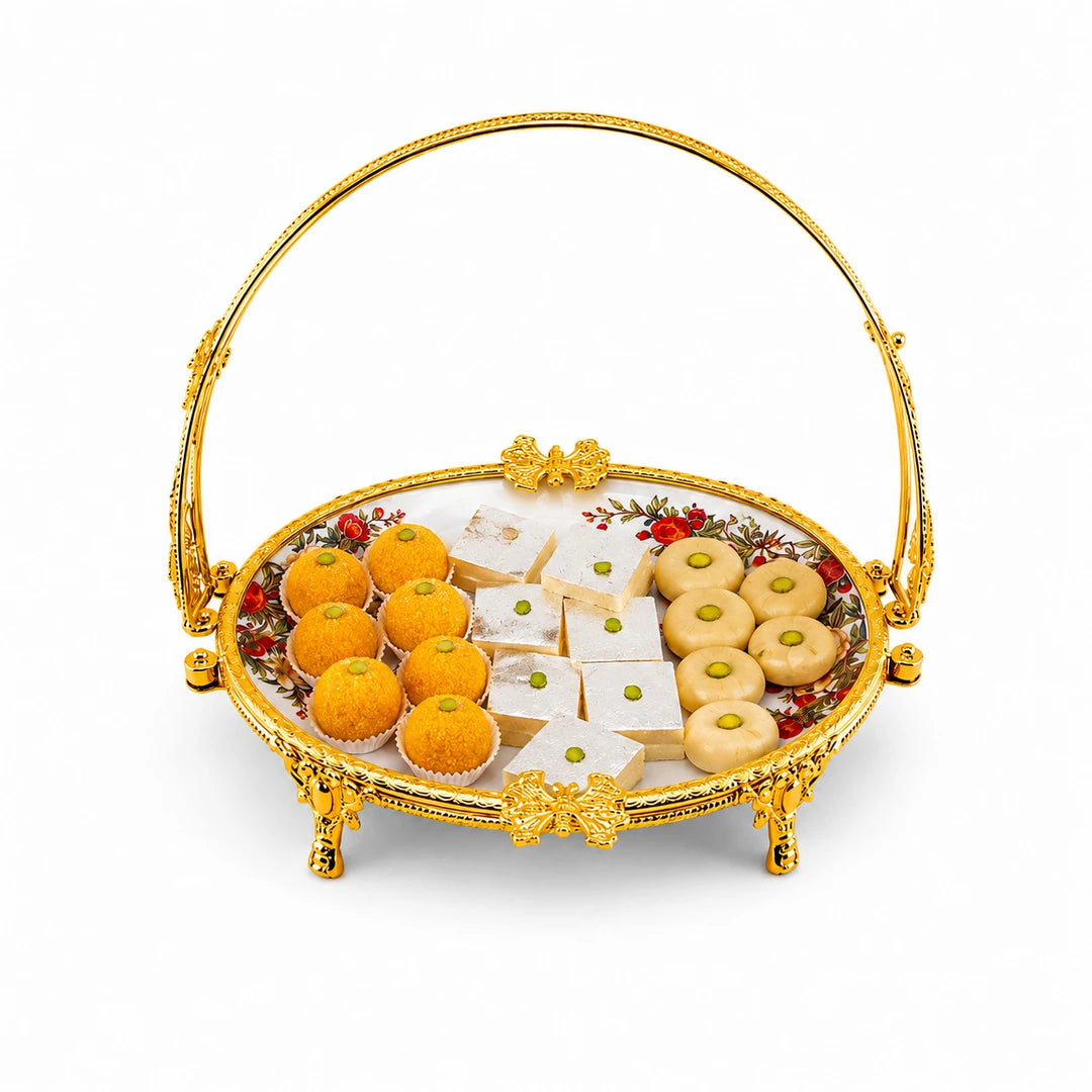 Brilliant Porcelain Oval Serving Dish | Red Flower | 12.5 Inch