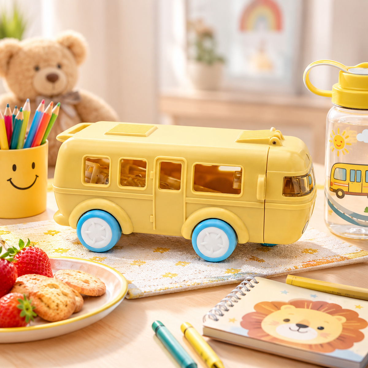 S.G 500 ML Plastic Bus-Shaped Drinking Bottle